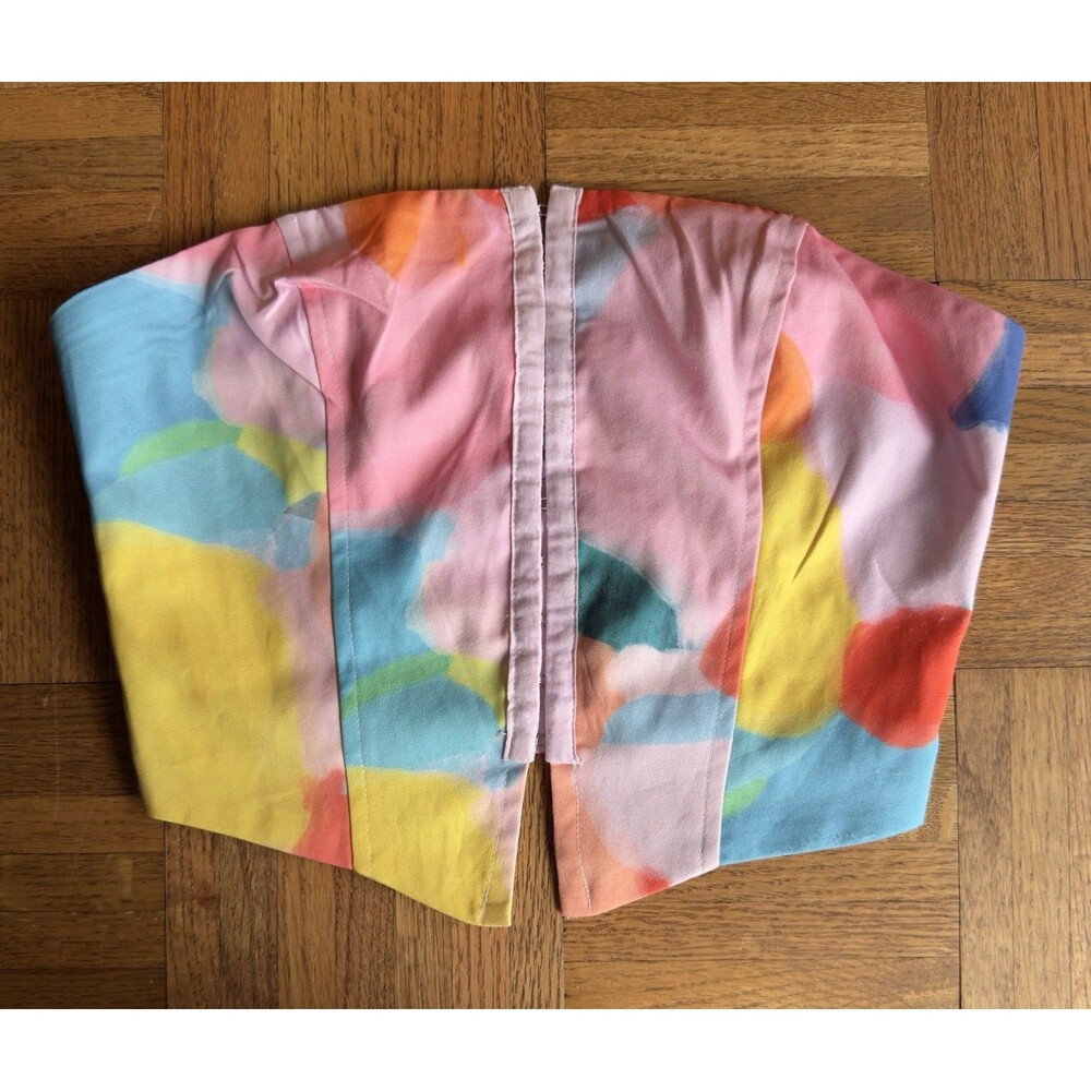 Princess Polly Strapless Top | Size 8 | Colorful Abstract Corset Bustier Party